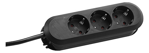 1,5m Bachmann 388.170 schwarz Tischsteckdose smart 3-fach W A
