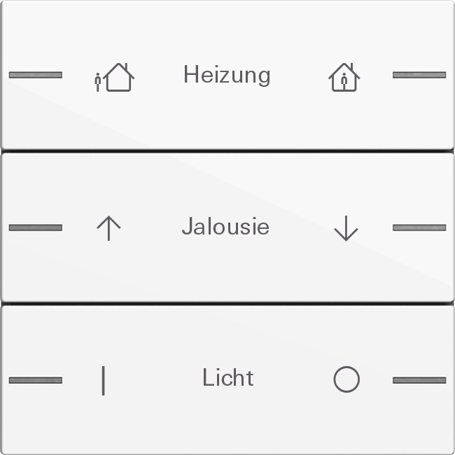 1St. Gira 576303 Wippenset 3fach individuell für Tastsensor 4, Reinweiß glänzend