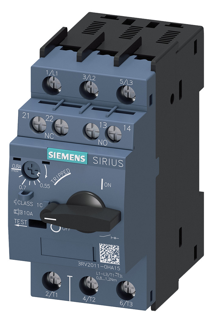 1St. Siemens 3RV2011-0HA15 Leistungsschalter, S00, Motorschutz, Cla