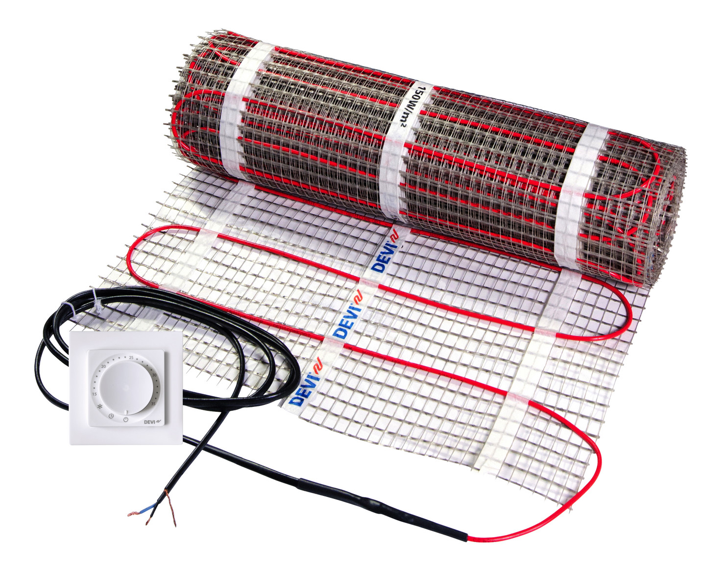 1St. Devi 140F1762 DEVImat 150 Dünnbett-Set 150W/m2, 9m2, 0,5 x 18m, 1