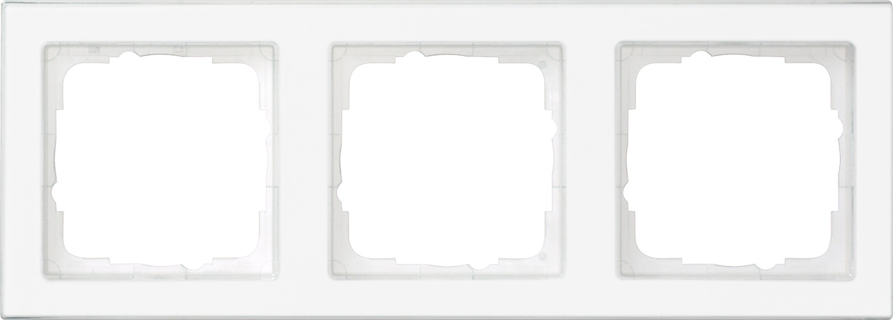 1St. Gira 071322 Rahmen 3fach durchgängig beschr. E2 Klar/Reinweiß