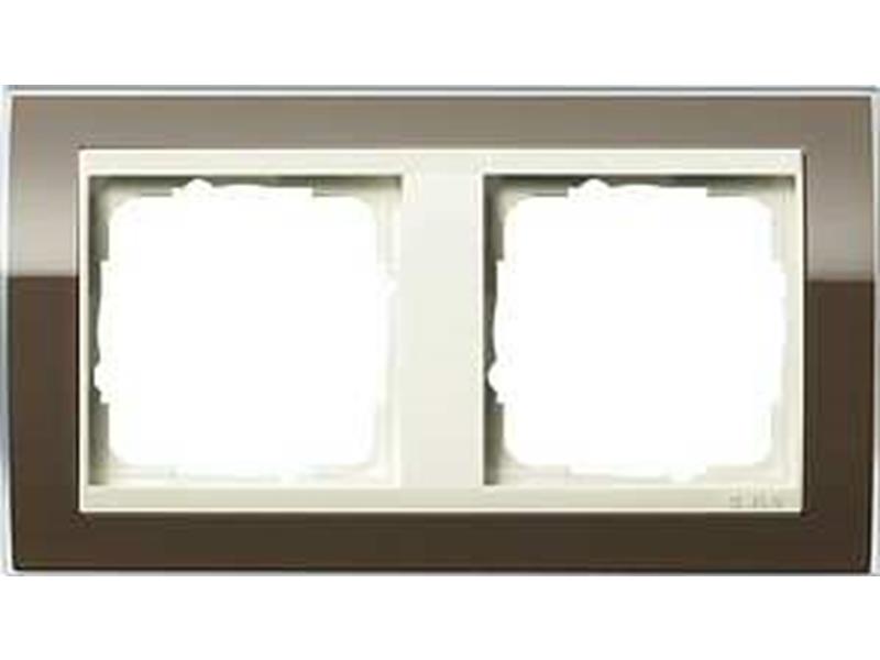 1St. Gira 0212761 Rahmen 2fach für Cremeweiß Gira Event Klar Braun