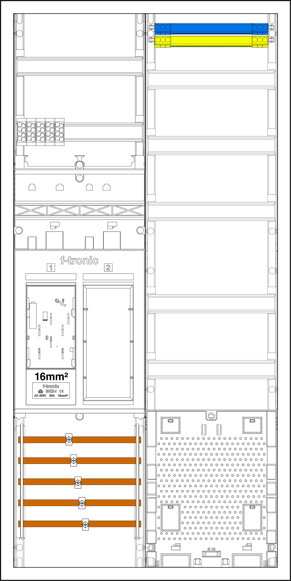 1St. F-Tronic EHZ721APZL-16 EHZ721APZL-16, 1 ZP 16mm², 1 R, 1 VAPZ 7195200