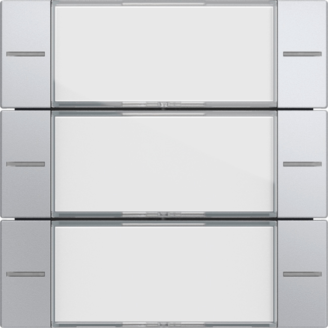 1St. Gira 577326 Wippenset 3fach mit Beschriftungsfeld für Tastsensor 4, Aluminium 1St. Gira 577326 Wippenset 3fach mit Beschriftungsfeld für Tastsensor 4, Aluminium
