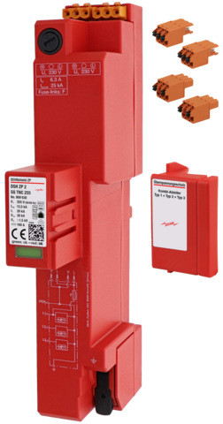 1St. Dehn 909630 DSH ZP 2 SG TNC 255, Kombi-Ableiter Typ1+2+3 Dehnshield ZP 2 SG für TNC-Systeme