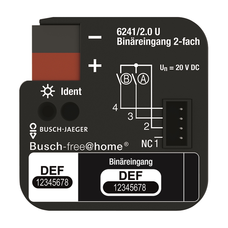 1St. Busch-Jaeger 6241/2.0 U Binäreingang 2-fach, UP, für Busch-free@home Busch-free@home 1St. Busch-Jaeger 6241/2.0 U Binäreingang 2-fach, UP, für Busch-free@home Busch-free@home