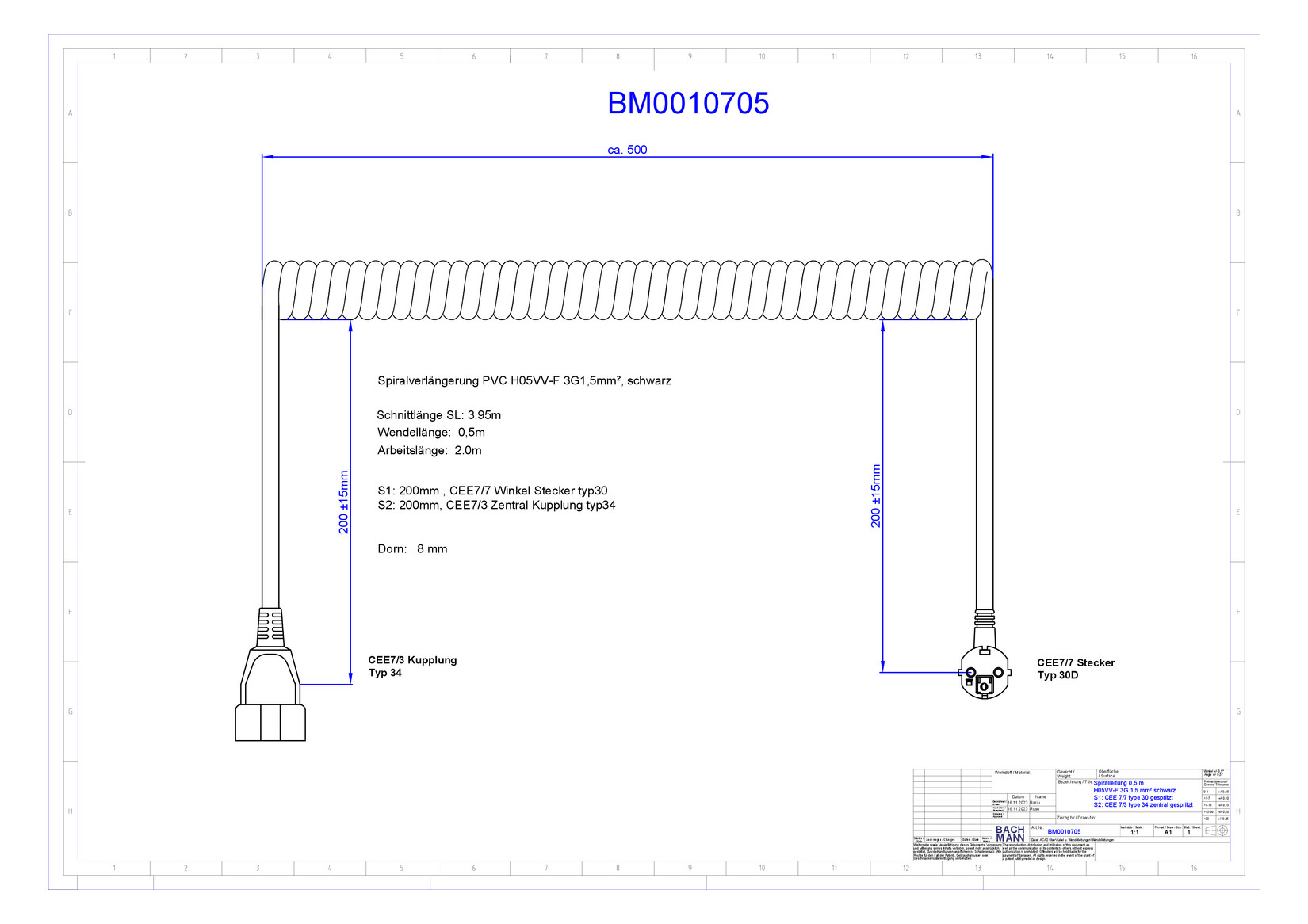1St. Bachmann 672.180 SPIRALVERLAENGERUNG SW