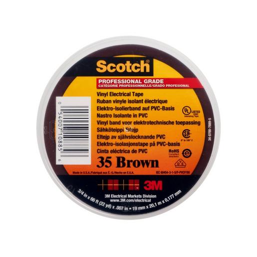 20m 3M 35 Vinyl Elektro-Isolierband, Braun, 19mm x 20m, 0,18mm SCOTCH35-19X20BR