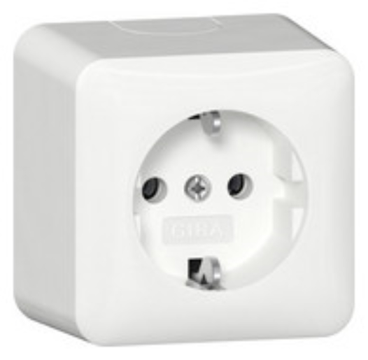 1St. Gira 444013 Steckd. + Montagepl. AP Reinweiß