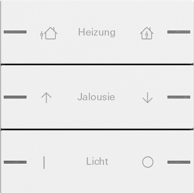 1St. Gira 576327 Wippenset 3fach individuell für Tastsensor 4, Reinweiß seidenmatt