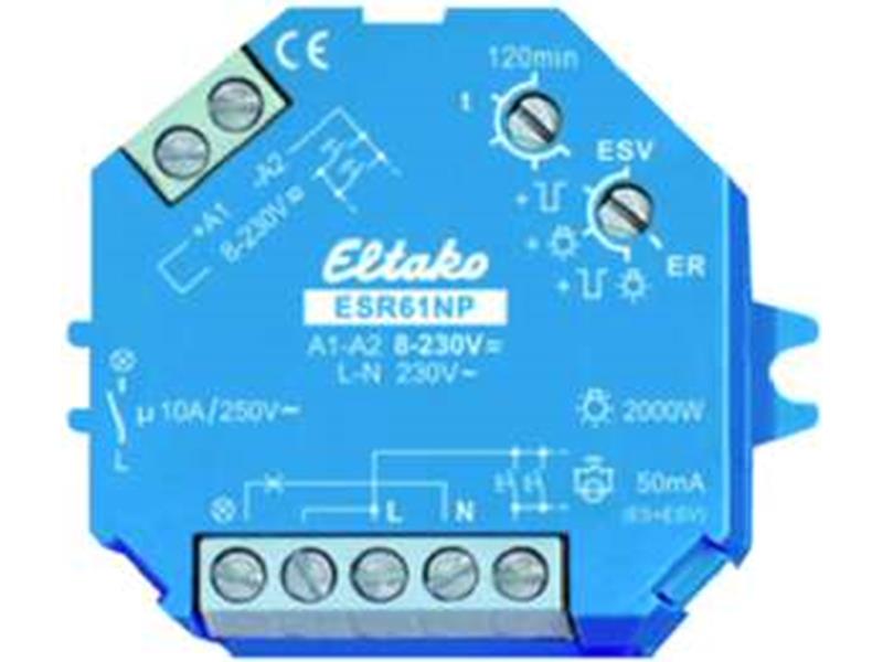 1St. Eltako ESR61NP-230V+UC Stromstoß-Schaltrelais 230V+UC. 1 Schließer nicht potenzialfrei 10A/250VAC 61100001
