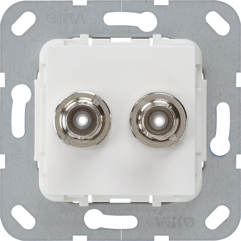 1St. Gira 563003 BNC 2fach Crimpanschluss Einsatz Reinweiß