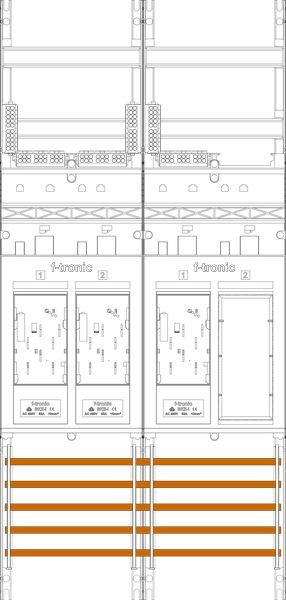 1St. F-Tronic E16ER6 Zählerfeld E16ER6, 2-feldrig, H=1050mm, 3-eHZ, 1 Res. 7141019