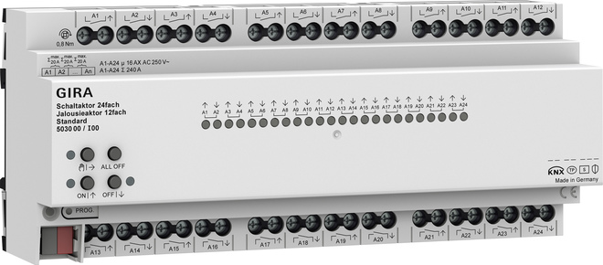1St. Gira 503000 Schalt-/Jal.aktor 24f/12f 16 A REG Std KNX Secure