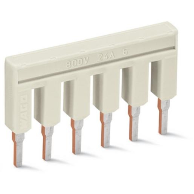 1St. Wago 2002-406 Brücker 6-fach isoliert lichtgrau