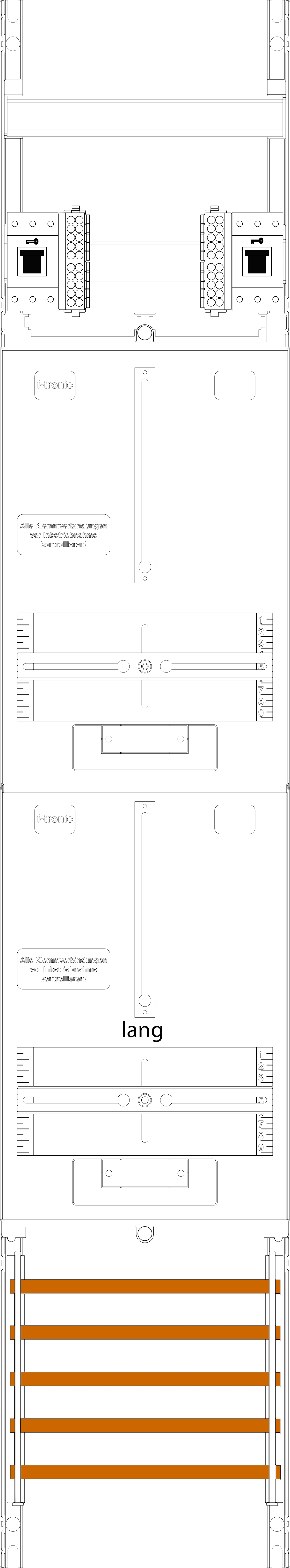 1St. F-Tronic Z16-10-10L-HSS Zählerfeld Z16-10-10L-HSS, 1-feldrig, H=1350mm, 2-3.HZ, kurze und lange Kabel, 2 HSS 7143406