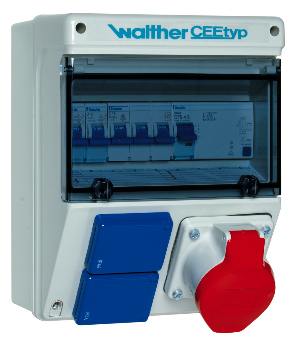 1St. WALTHER 6920117 Kunststoff-Steckdosenkombination In: 32A