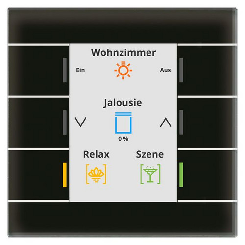 1St. MDT BE-GT20S.02 Glastaster II Smart mit Farbdisplay, Schwarz