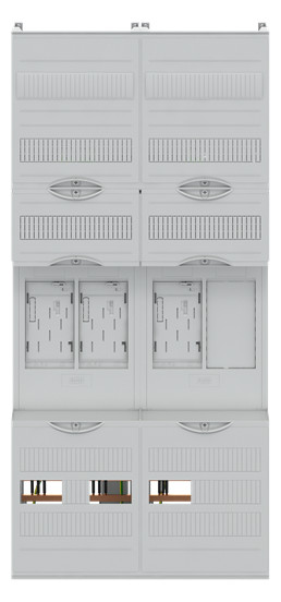 1St. Striebel & John BF27F31 Zählerfeld 7RE Z1R vorverdrahtet mit BKE-I Netzsystem TN-S 5-polig lichtgrau 2CPX054105R9999