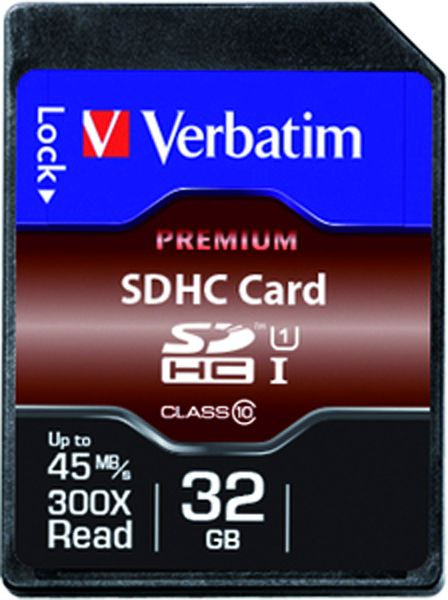 1St. VERBATIM 15-020-231 Verbatim SDHC-Card 32GB Premium Class 10