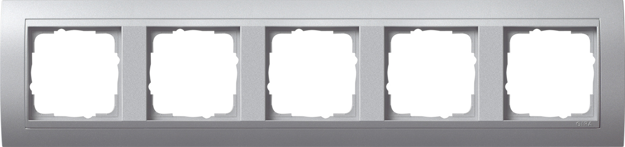 1St. Gira 021536 Rahmen 5fach Zwischenr. Farbe Alu Event Farbe Alu