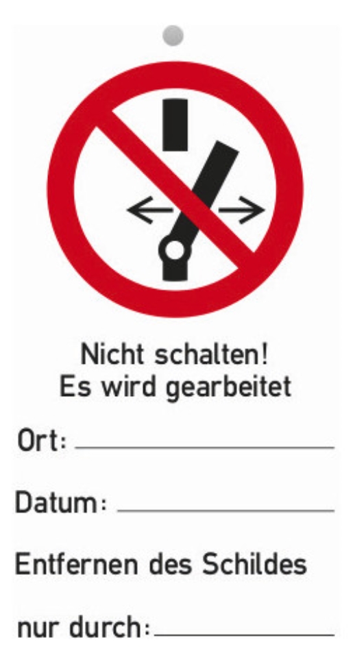 1St. Cimco Wartungsanhänger Kunststoff 182738 Nicht schalten!Es wird gearbeitet!