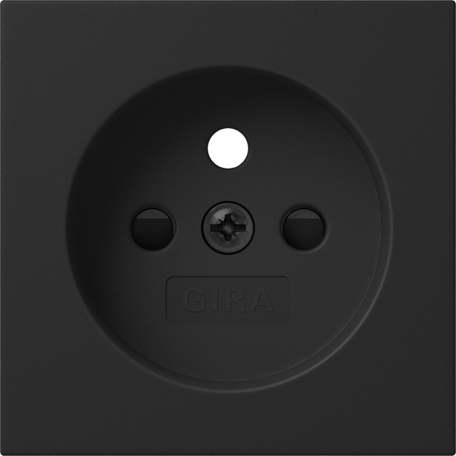 1St. Gira 4945005 Abdeckung für Steckdose mit Erdungsstift 16A 250V und Shutter, Schwarz matt
