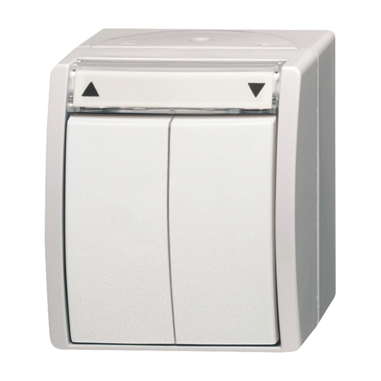 1St. Busch-Jaeger 2621/4 W-54 Jalousietaster, Wipptaster, 1-polig ocean (IP 44) alpinweiß