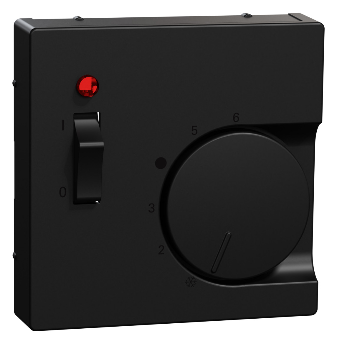 1St. Merten MEG5760-0403 Zentralplatte für Raumtemperaturregler-Einsatz mit Schalter, schwarz mattt, System M Ocean Plas