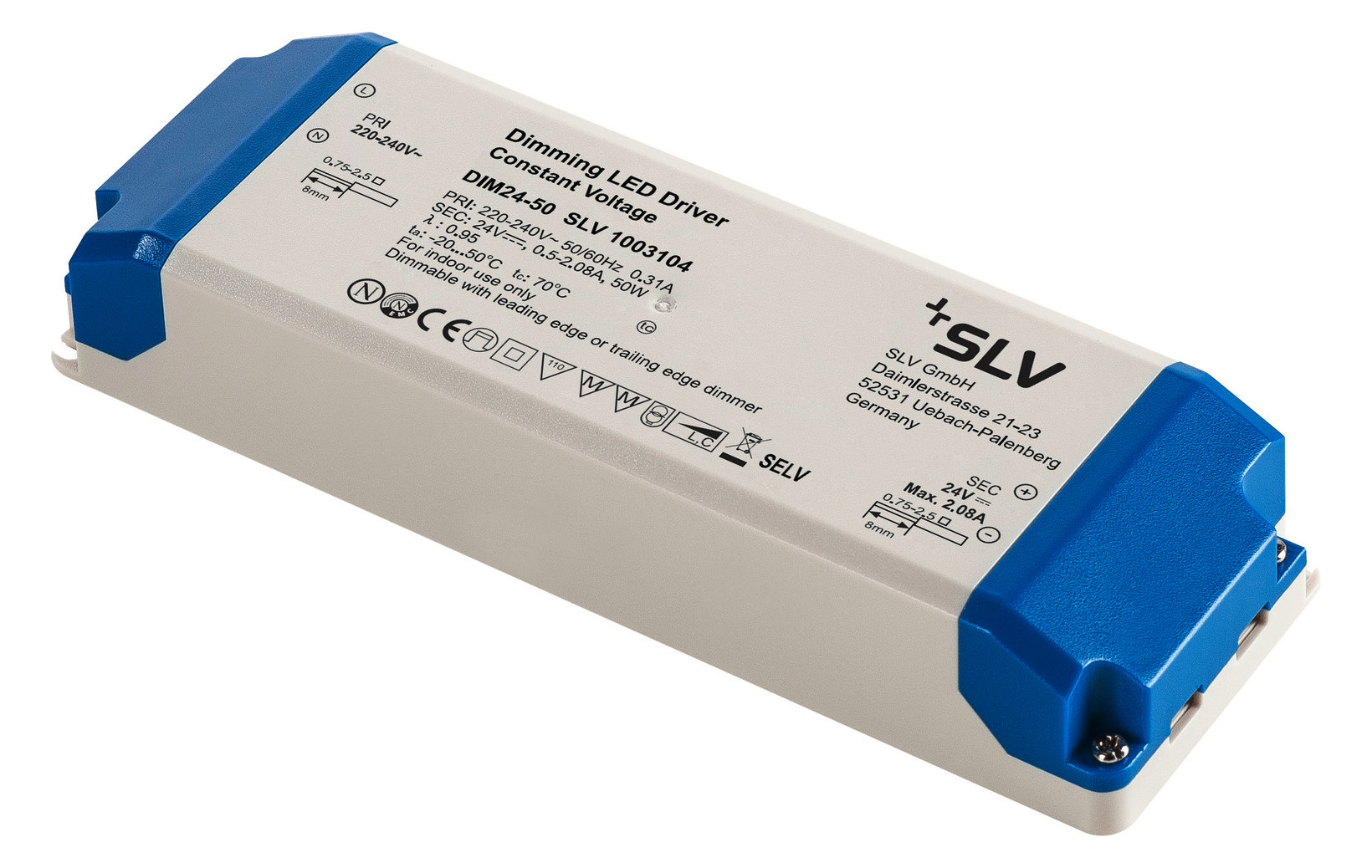 1St. SLV 1003104 LED NETZTEIL 50W 24V TRIAC DIMMBAR