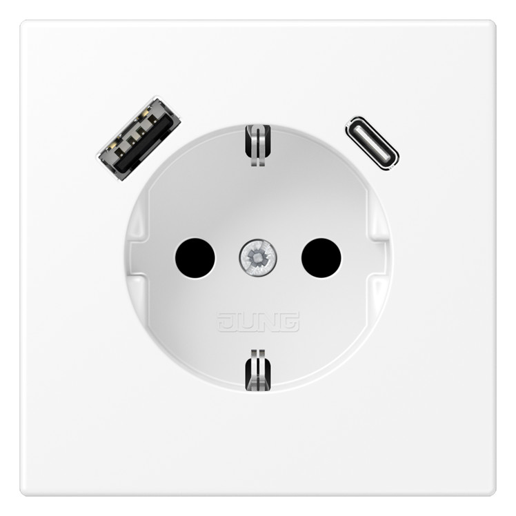 1St. Jung LS1520-15CAWWM  Steckdose mit USB Typ AC schneeweiß matt