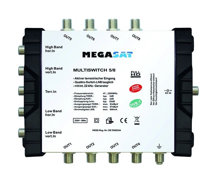 1St. Megasat Multischalter 5/8 Profiline Multischalter