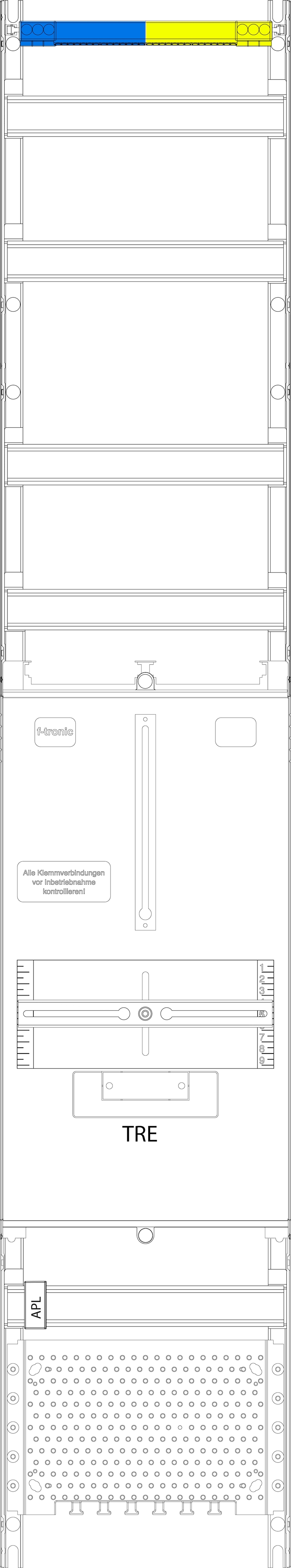 1St. F-Tronic TRE14APZ Tariffeld TRE14APZ, 1-feldrig, H=1350mm, APZ-Platz inkl., APL-Set, 4-reihig 7143614