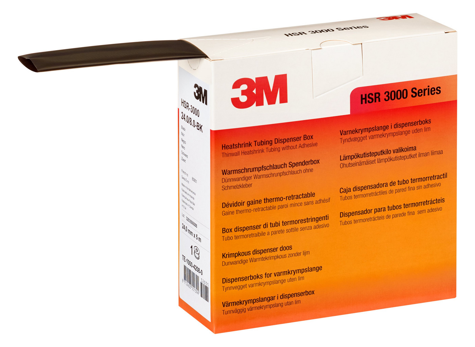 10m 3M HSR 3000 6,0/2,0 sw Warmschrumpfschlauch in Spenderbox TE100042056 HSR300062BK