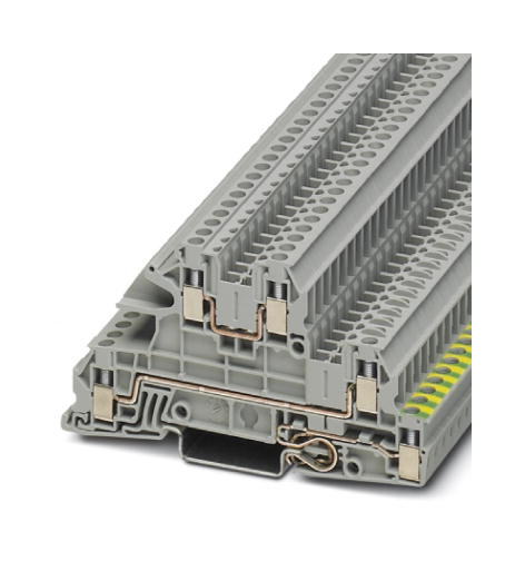 1St. Phoenix Contact UTI 2,5-PE/L/L Installationsschutzleiterklemme Schraubanschluss Querschnitt: 0,2 mm² - 4 mm² AWG: 24 - 12 Breite: 5,2 mm  grau Montageart: NS 35/7,5 NS 35/15 30760