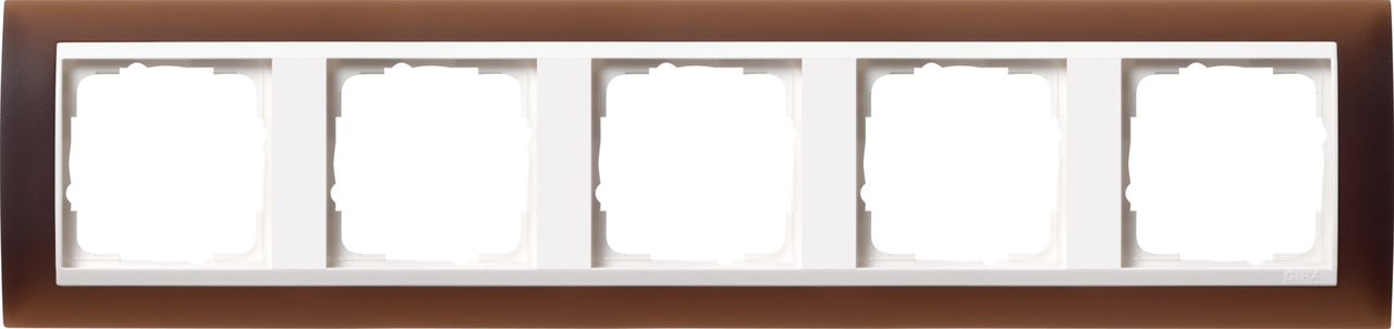 1St. Gira 0215331 Rahmen 5fach Zwischenr. RW Event Opak DklBraun