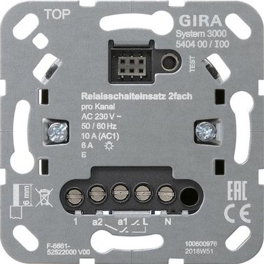 1St. Gira 540400 S3000 Relaisschalteinsatz 2fach