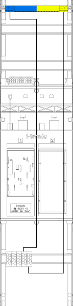 1St. F-Tronic EH6DS Zählerfeld EH6DS, 1-feldrig, H=1050mm, 1-eHZ mit DS, 1 Res., 1 Hutschiene im NAR 7141158
