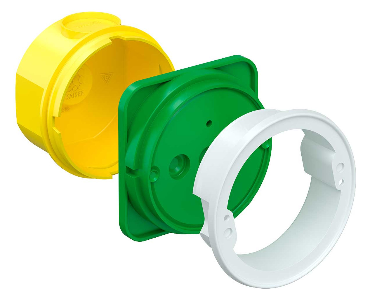 10St. Kaiser 1275-40 Betonbau Gerätedose CEE 16A, mit Dichtring für Schutzart IP 34