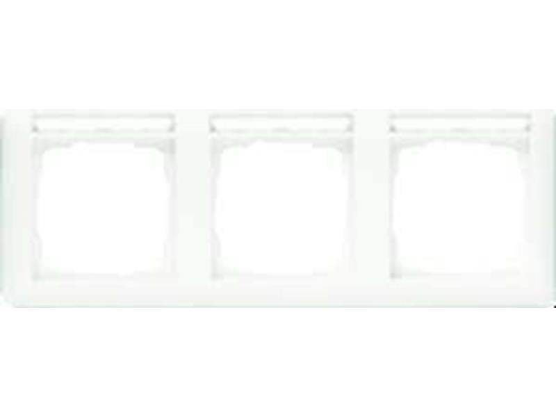 1St. Gira 109303 Abdeckrahmen 3fach mit Beschriftungsfeld waagerecht Standard 55 Reinweiß glänzend