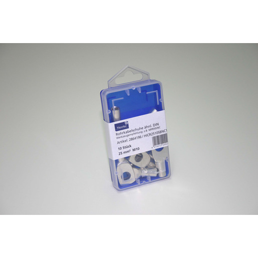 1Pk = 10 Stück Rohrkabelschuh 25 mm² M10 verzinnt