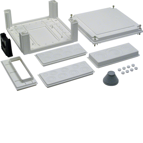 1St. Hager U84LU Kabelanschlusskasten univers 324x307x149 mm IP54 SKII unten leer