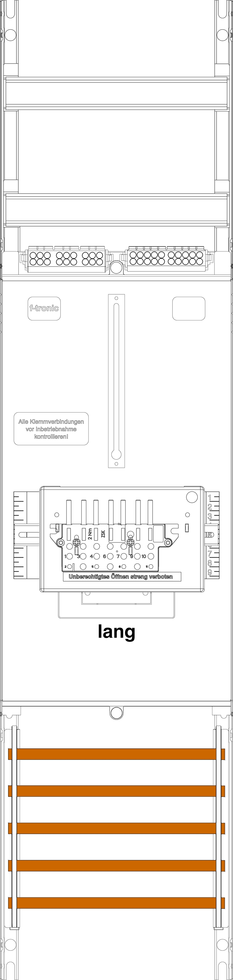 1St. F-Tronic Z1BL-ZSK Zählerfeld Z1BL-ZSK, 1-feldrig, H=1050mm, 1-3.HZ lange Kabel, 1 ZSK-Set 7141451