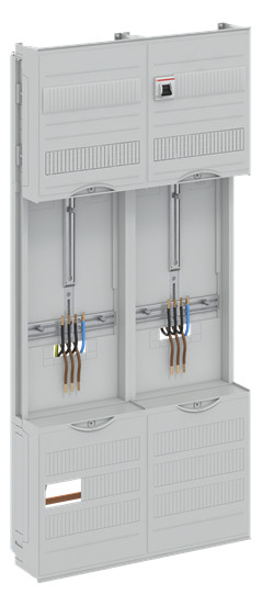 1St. Striebel & John DF27A2XBM Zählerfeld 7RE 2ZM vorverd. mit Zählerkreuz 16qmm lichtgrau 2CPX054181R9999