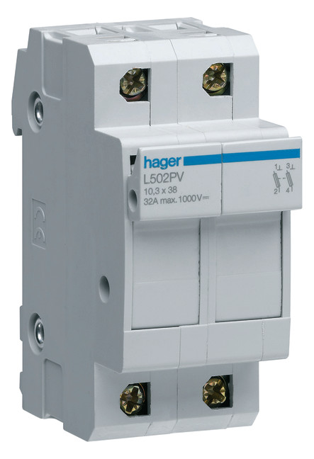 1St. Hager L502PV DC-Sicherungstrennschalter, 2p.1000V, L38...