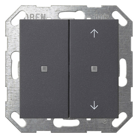 1St. Gira KNX Taster Wippe 2f 517528 unbedruckt/Pfeile System 55 Anthrazit