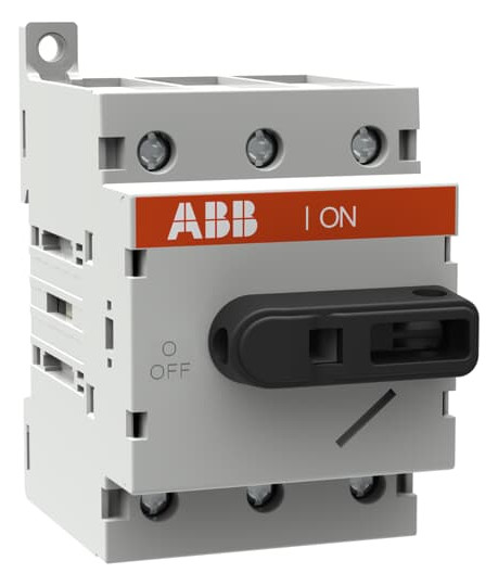 1St. ABB OT63ML3 Lasttrennschalter 3-polig 63 A, mit schwarzem Knebelgriff DIN-Schienenmontage 1SCA022530R5770