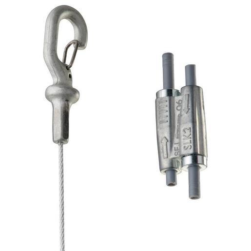 1St. CADDY SLK2L2 Stahlseilabhängung 2mm mit Hakenendstück