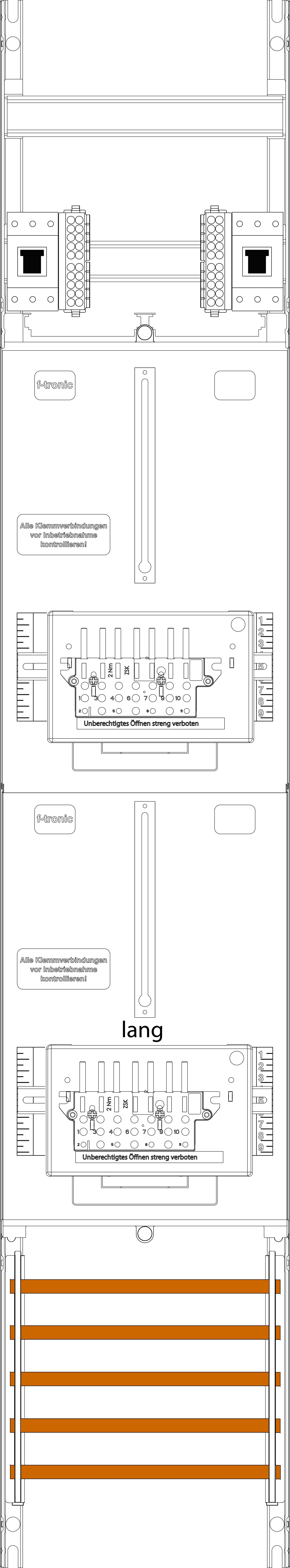 1St. F-Tronic Z16-10-10L-ZSK-HSP Zählerfeld Z16-10-10L-ZSK-HSP, 1-feldrig, H=1350mm, 2-3.HZ k., u l. Kabel, 2 ZSK-Set, 2 HSP 7143506