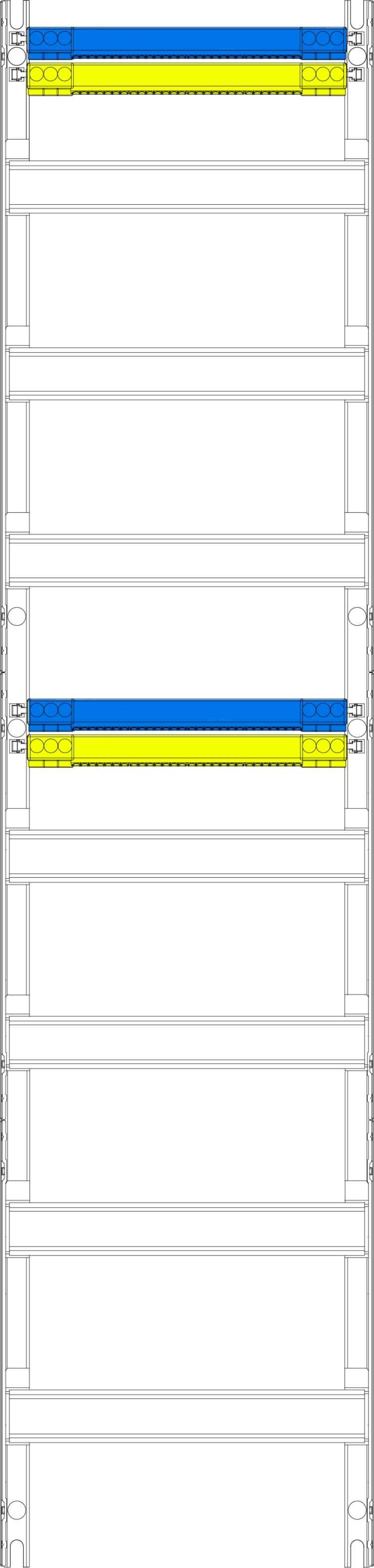 1St. F-Tronic V17N4 Verteilerfeld V17N4, H=1050mm, 1-feldrig, 7-reihig 7141636